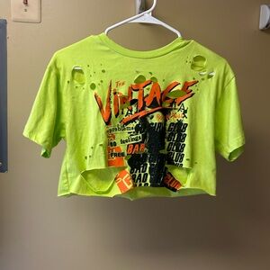 Fashion Nova Neon Green Vintage Graphic Tee